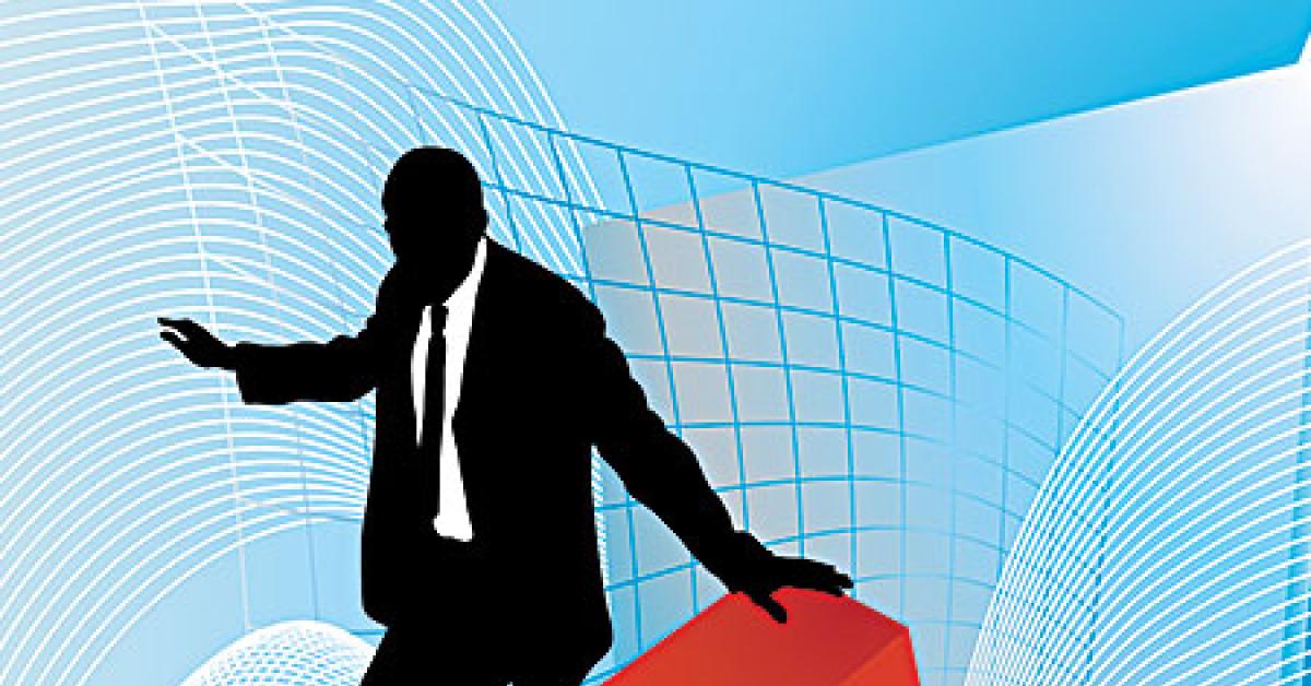 8964 00720 businessman surfing trend line web