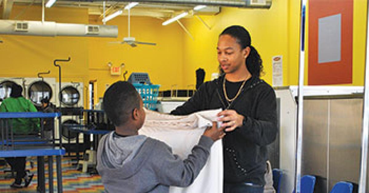 Calvary Laundromat folding area