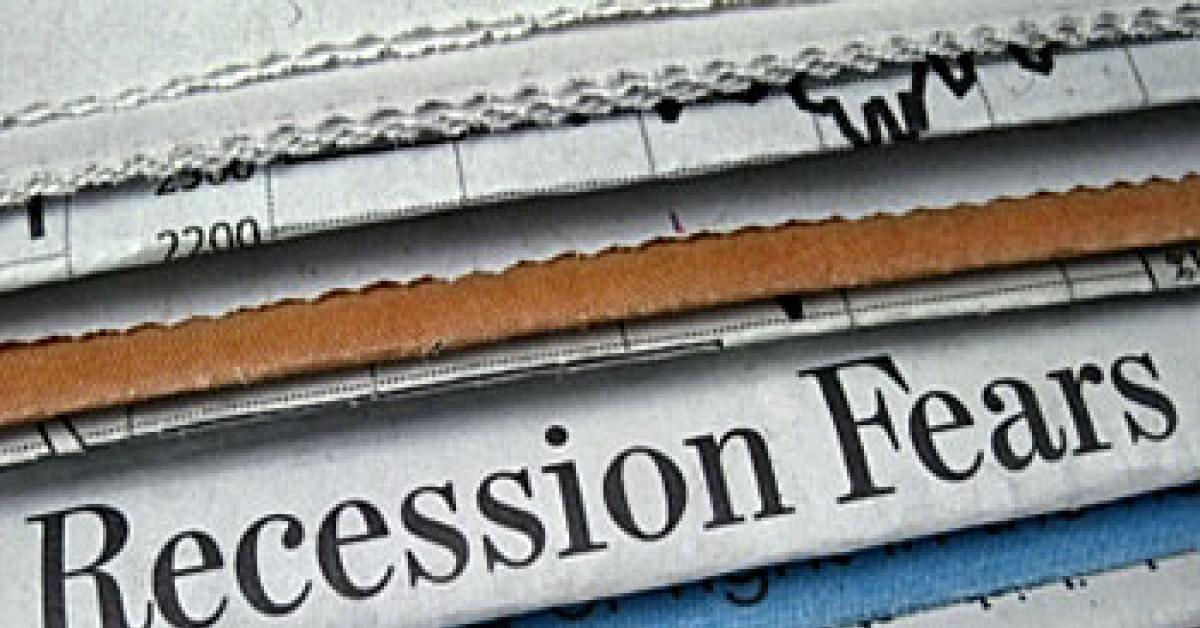 Newspaper recession headline image