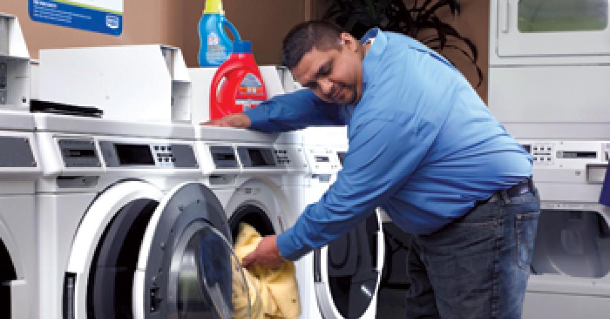 guy in laundromat